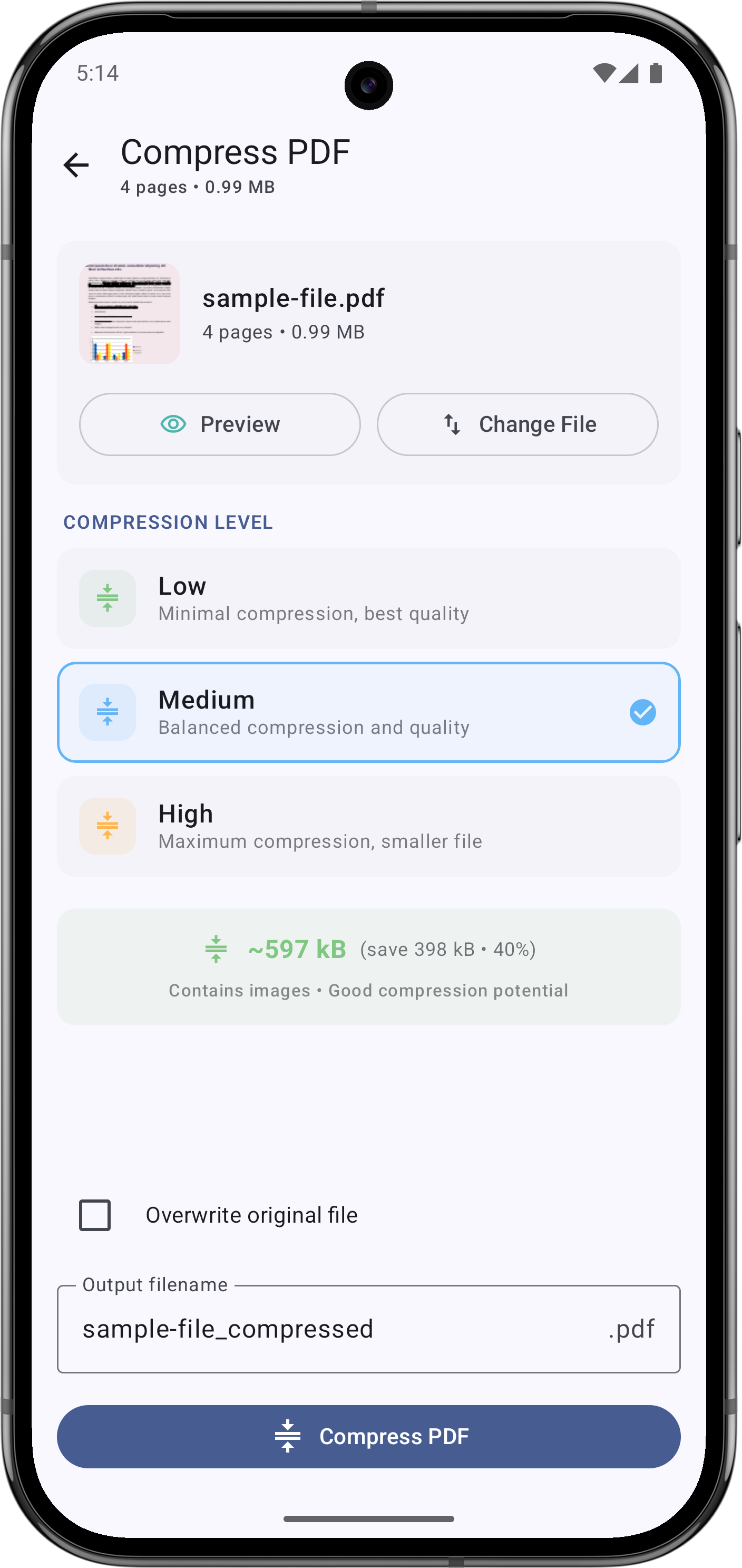 Compress PDF