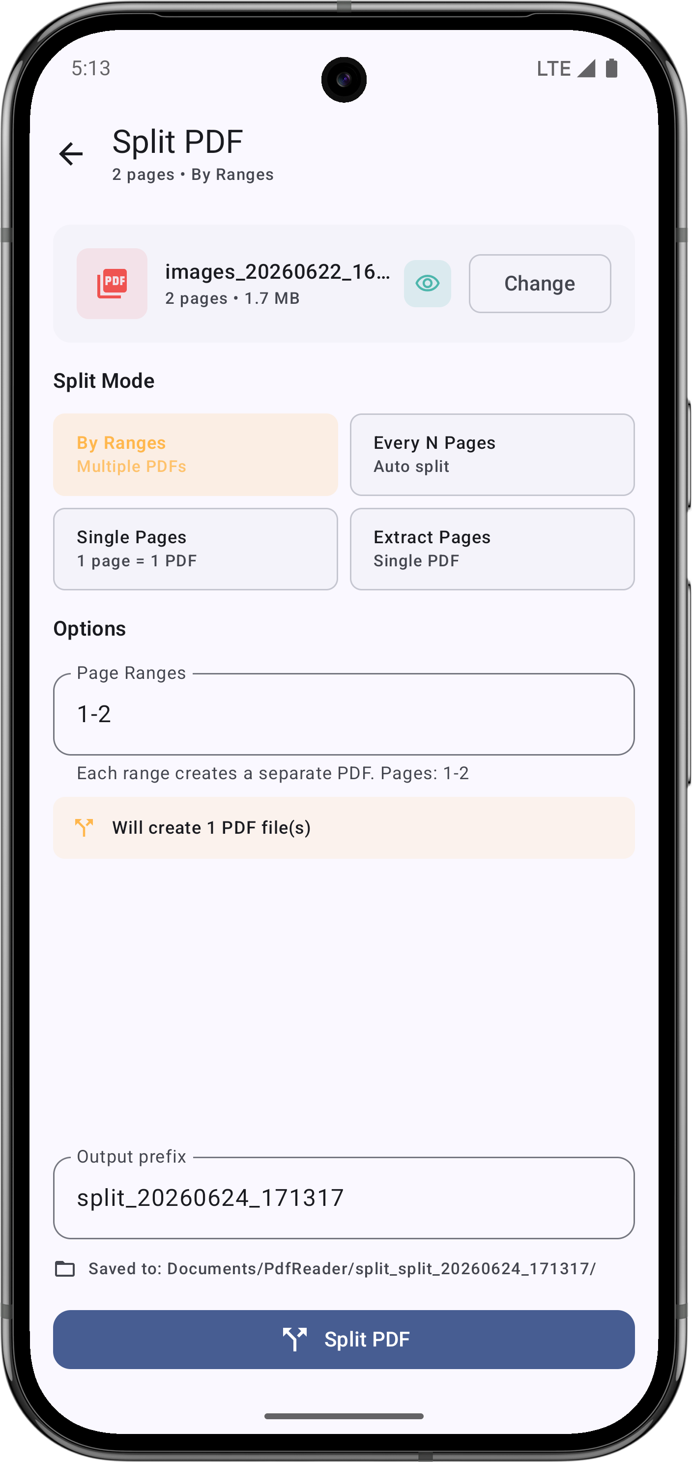 Split PDF